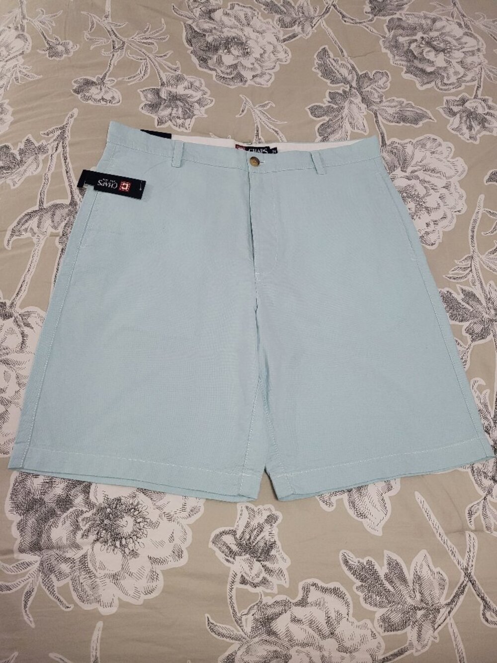 Chaps Mint Green Colored Cotton Flat Front  9" Shorts Size 34 NWT